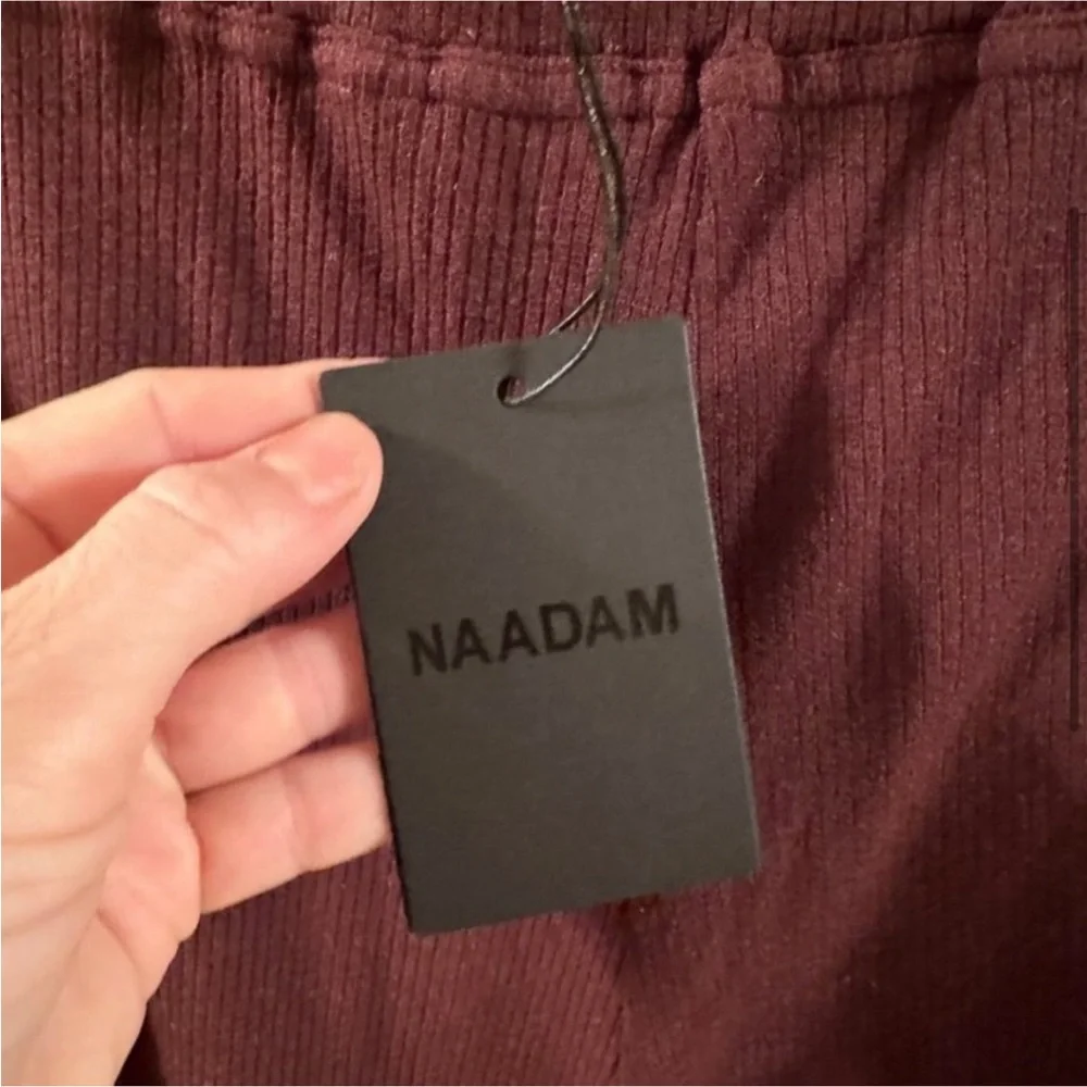 NAADAM NWT Cashmere Blend Ribbed Lightweight Wide-Leg Pants - Picture 3 of 5